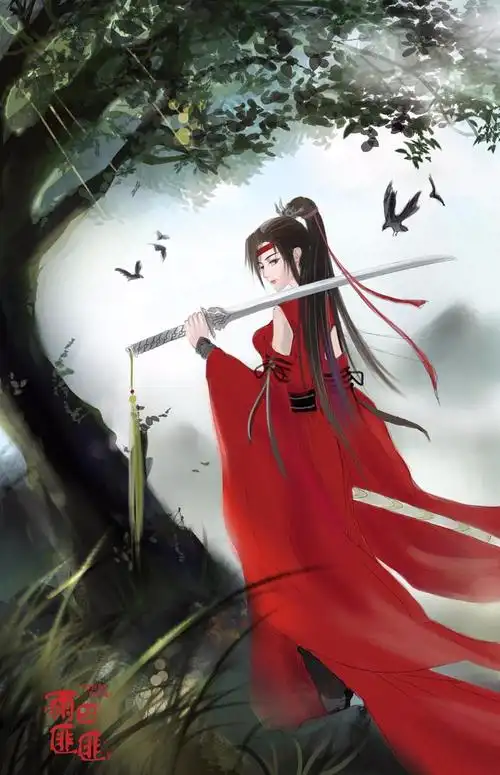 尖刀女侠客插画图片壁纸