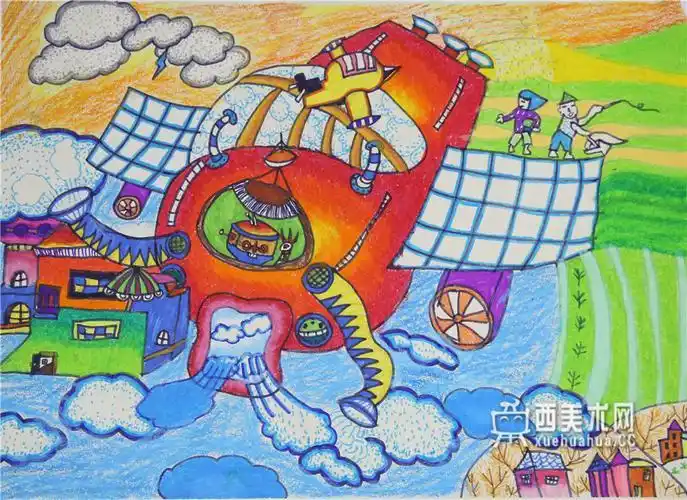 儿童获奖科幻画《智能降雨器》赏析--简笔画大全