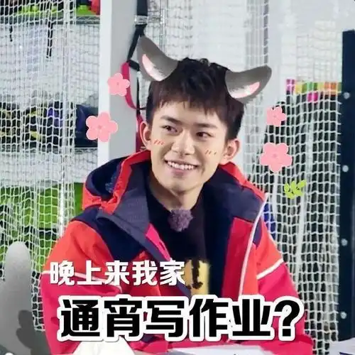 易烊千玺喊没写完作业的你一起通宵写作业啦