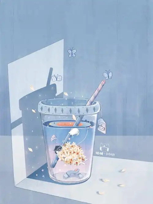 蓝色治愈系背景图