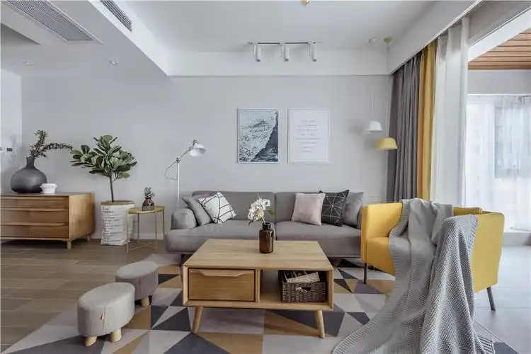 北欧风格三居沙发背景墙装修效果图