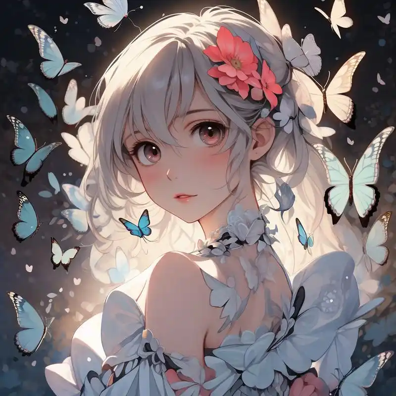 蝴蝶翩翩94 探索唯美的蝴蝶女生头像,每一幅都如同梦幻中的仙境