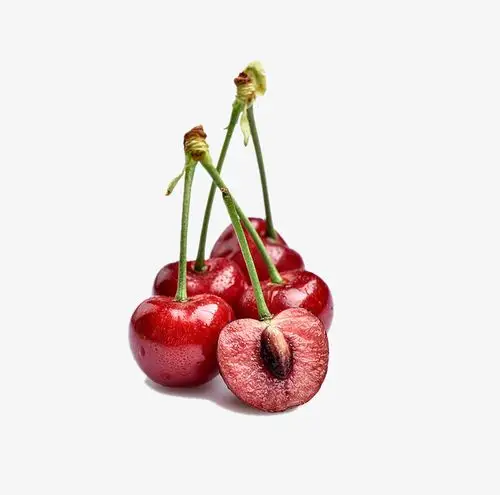 红色切开的樱桃