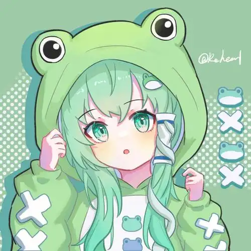 青蛙卫衣可可爱爱#绘画  #头像约稿  #东风谷早苗  #東方project  #接