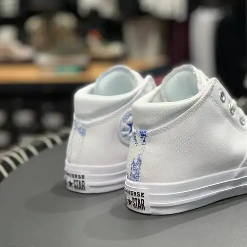 匡威converse男女新款中帮青花瓷拼接休闲帆布布鞋帆布鞋