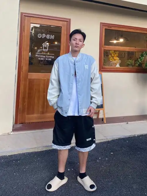 176130男生穿搭衔接秋天就是这件棒球服