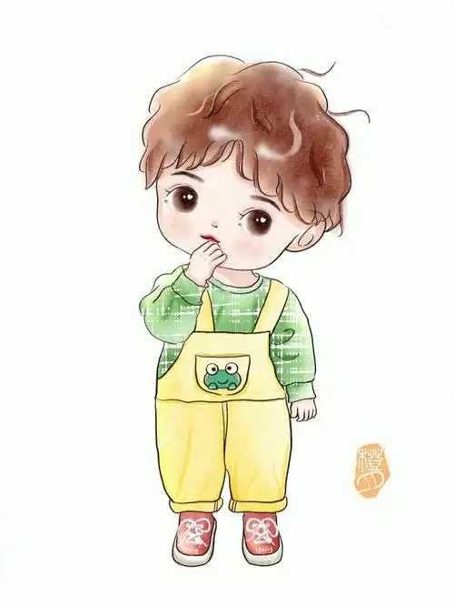 q版人物57100背带裤男孩