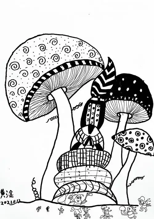 线描很幼稚超美的黑白装饰画跟着一根线条探索