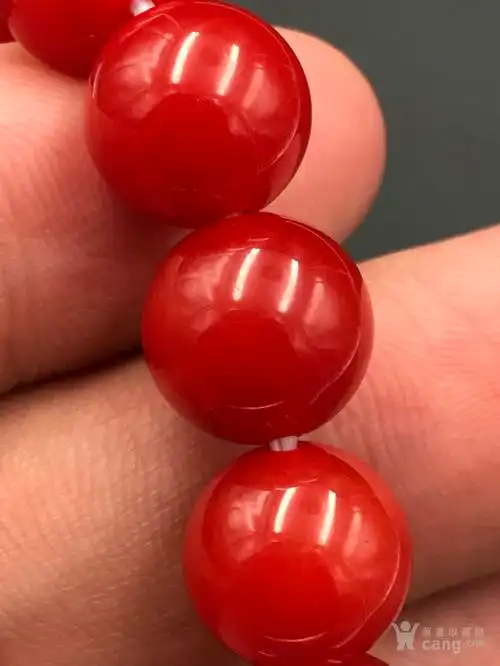 11毫米天然保山南红玛瑙柿子红手串36.9克
