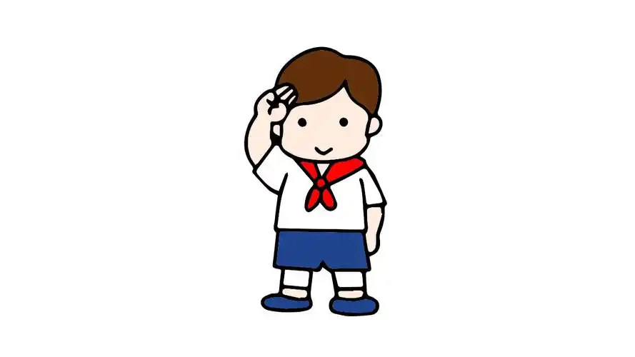 小朋友敬礼怎么画