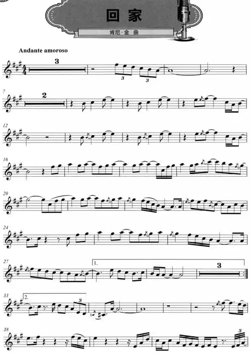 回家 萨克斯谱 五线谱