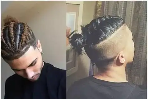 长发扎非主流小辫子发型 炫出独特无比的帅酷潮流梳扎发 男生 卷头发