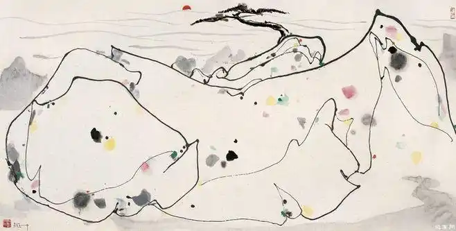 当代画家吴冠中山水画欣赏 - 李梨 - 李梨