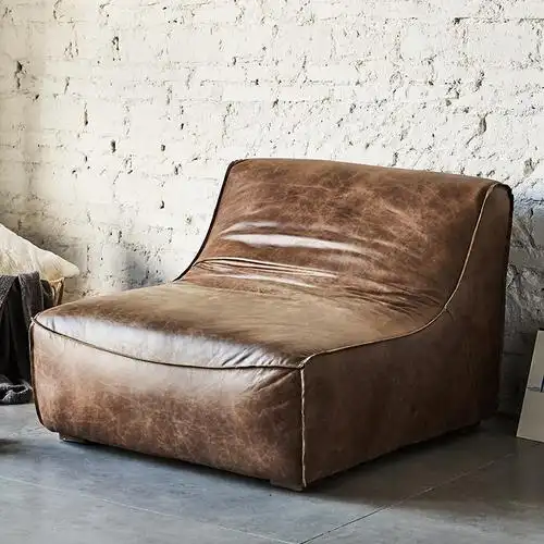 沙发dojus度假北欧现代头层牛皮全真真皮单人皮艺沙发