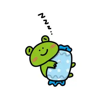 睡觉的青蛙抱着一个枕头