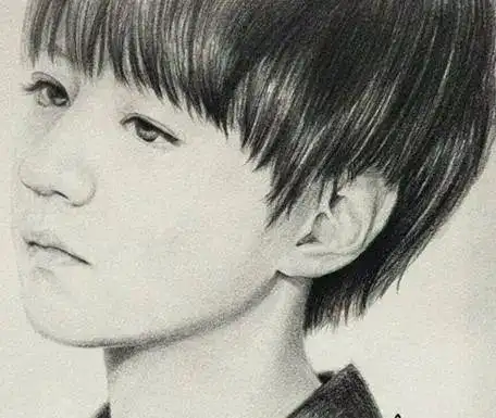 素描,彩铅!王俊凯的画像真的太美!