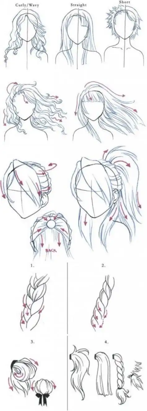 女生头发发型参考图片 好看的动漫动漫女孩子怎么画动漫女孩子简笔画