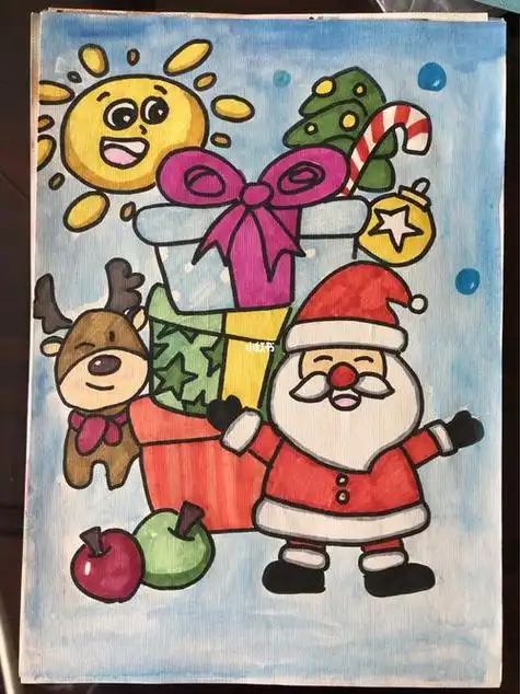 圣诞节美术绘画作品圣诞节美术绘画作品大学生