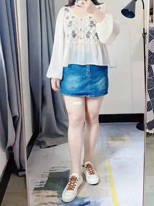 153cm|120斤   超短裙裤真的显腿长!