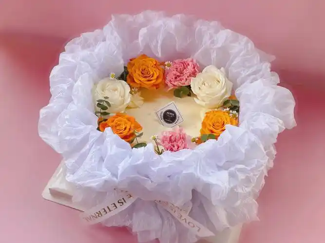韩式花束蛋糕鲜花蛋糕好吃的奶油蛋糕