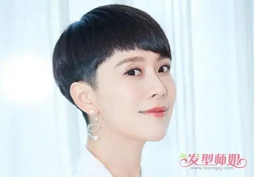 高颧骨还敢剪超短发的只有海清海清常用的几款短发发型图片教你修颜3