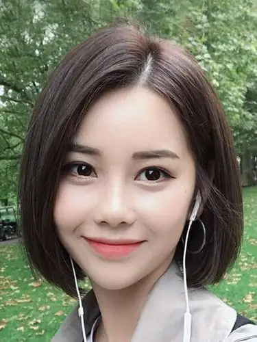 自然少女短发偏分时尚波波假发