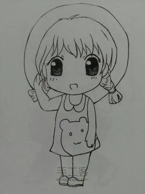 动漫萌萌小女孩简笔画 第5页