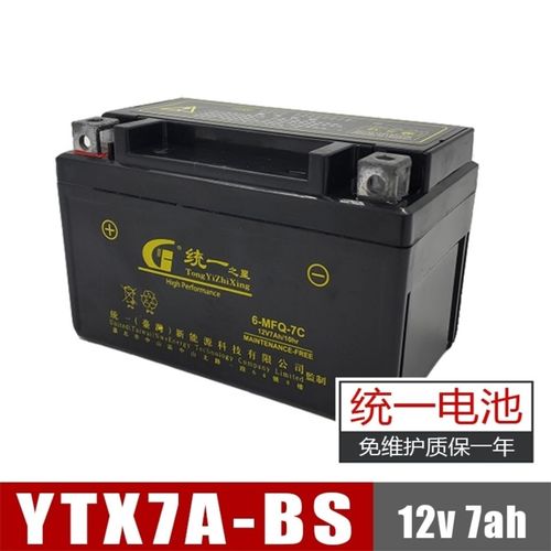 统一之星摩托车干电瓶12v免维护9a助力车125踏板车7a弯梁车蓄电池