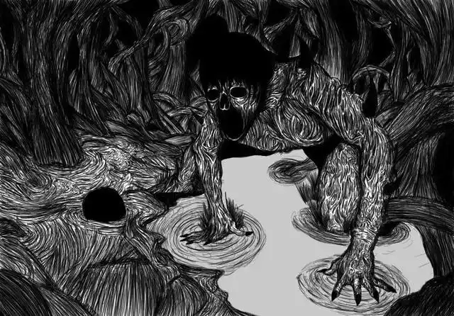 这组黑白恐怖插画越看越恐怖,密集恐惧症者千万别点开!