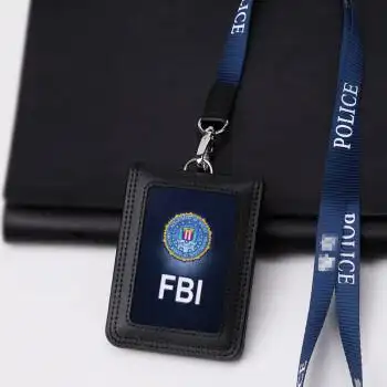 婕染fbi徽章真皮交通出入证政府警员值勤证工作牌证件卡套定制b款竖款