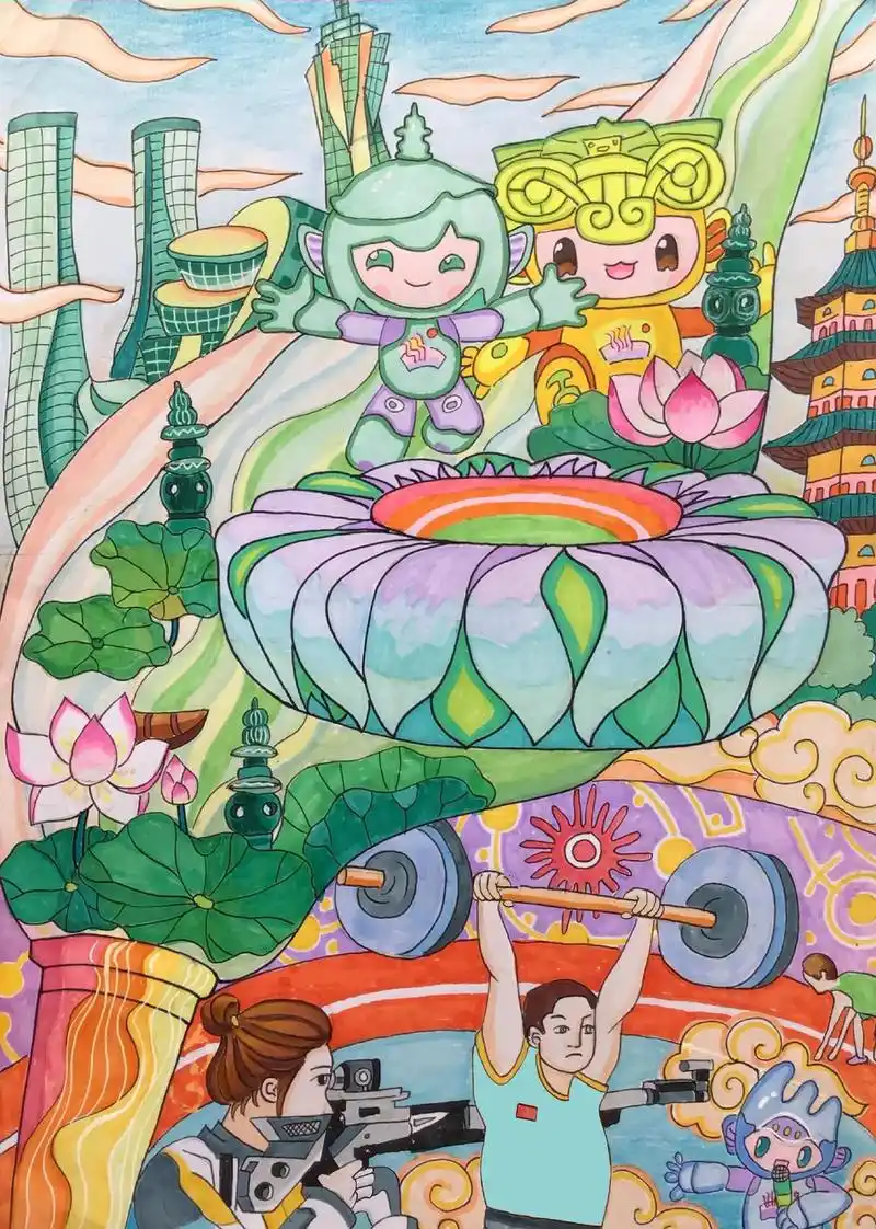 22年带9岁小朋友画的参赛范画.遇到基础差些, - 抖音