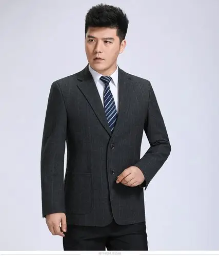 【品质好货】西装男中年人爸爸套装春中年男士羊毛呢外羊毛商务休体闲