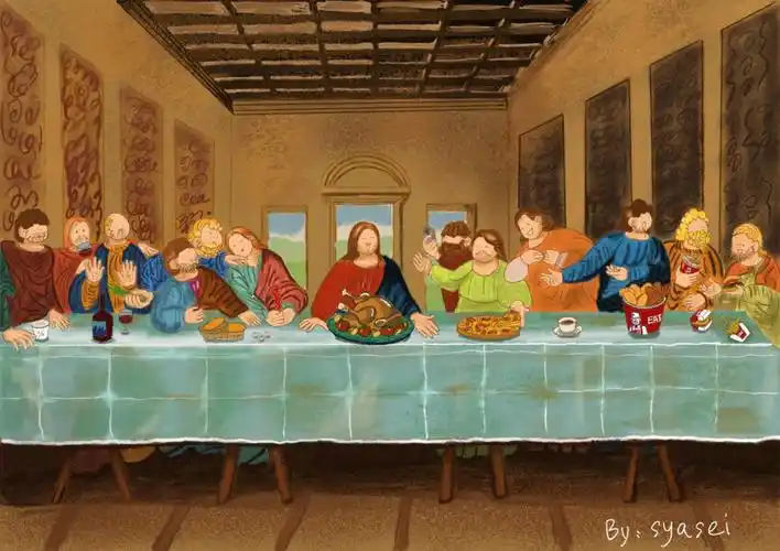 「最后の晚餐」恶搞插画