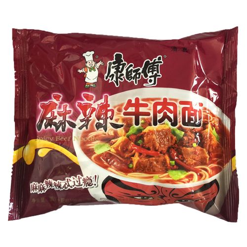 康师傅方便面 正品清真食品康师傅麻辣牛肉面100g*24袋装方便面速食面
