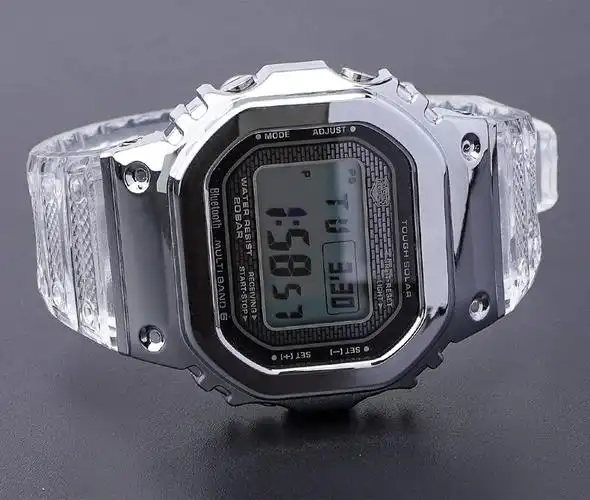 plts适用于改装卡西欧手表带表壳小方块gmwb5000金砖银砖替换配件金色