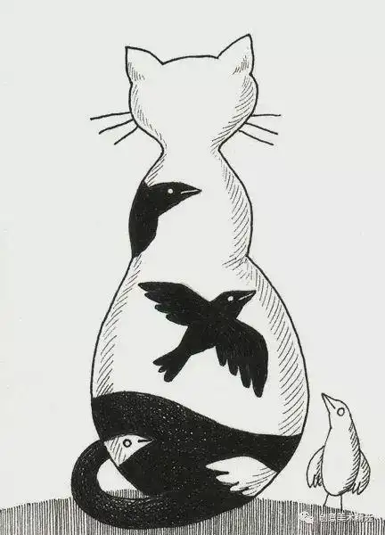 厉害了线描也疯狂动物黑白装饰画合辑