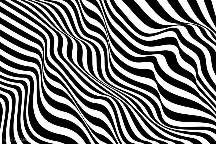 黑白波浪形的斑马条纹波矢量背景图素材
