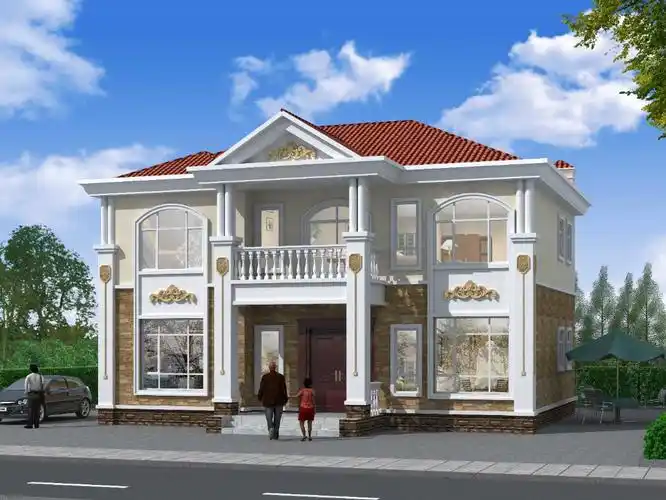 二层大气时尚乡村小洋房别墅图纸设计图纸