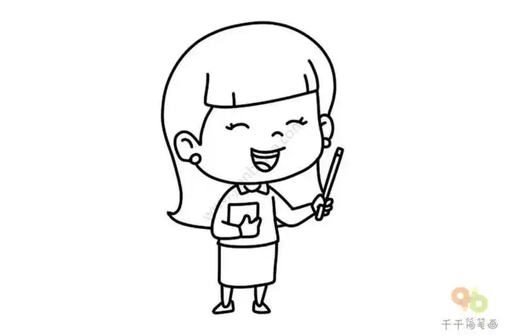 儿童简笔画动画人物老师 简笔画图片大全-蒲城教育文学网