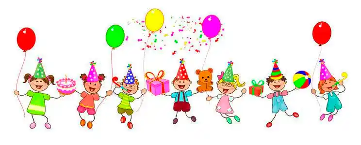 快乐的孩子与礼物在白色背景.孩子们祝贺生日快乐.快乐儿童卡通照片