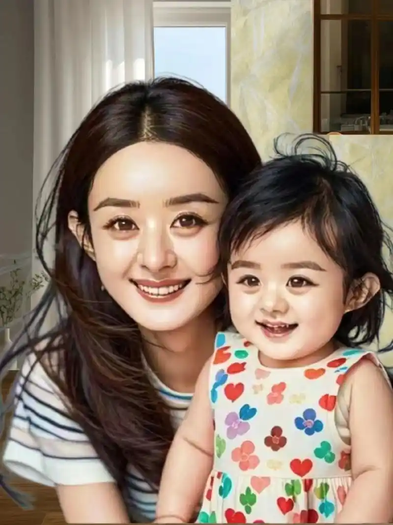 赵丽颖可爱的女儿简直太像了,整个一个复制版,粉粉嫩嫩的小脸蛋和甜甜