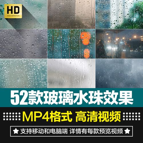 唯美意境下雨窗户玻璃雨珠雨滴滑落流动动态效果背景短片视频素材