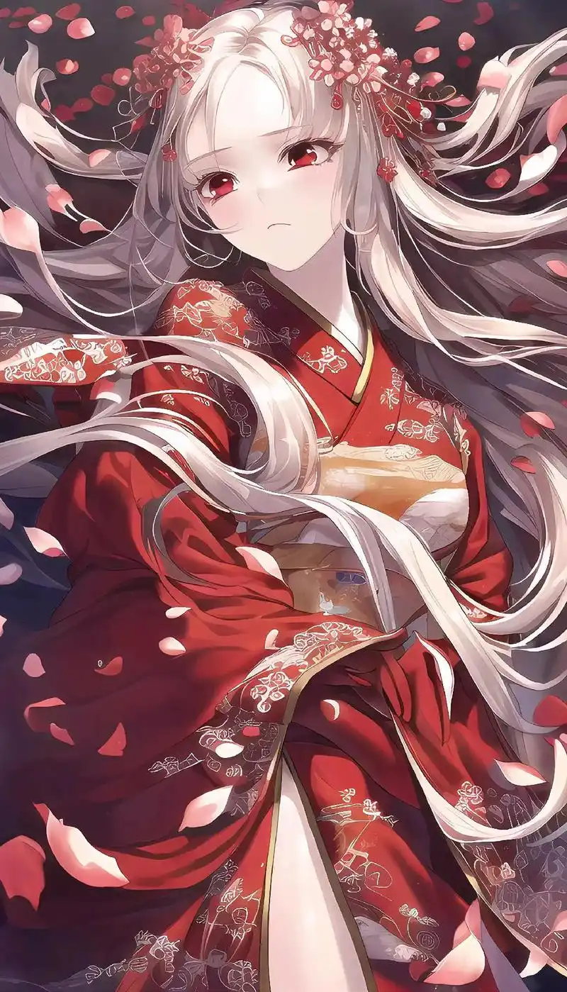 红衣少女.#动漫壁纸 #二次元动漫 #图文伙伴计划 #抖音图 - 抖音