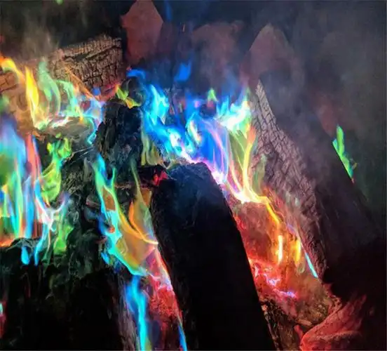彩色火焰粉户外篝火晚会变色火焰粉末彩色火焰粉野外聚会道具魔术魔法