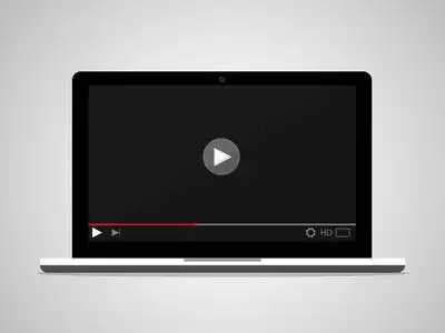 笔记本电脑播放电影矢量照片