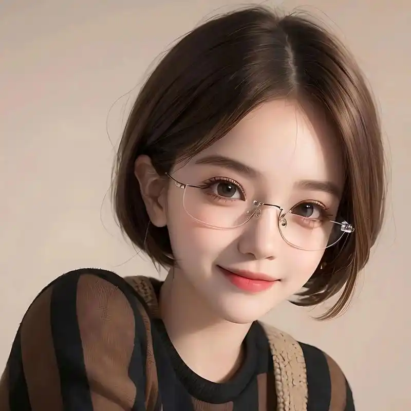 可爱女生头像戴眼镜小姐姐手绘卡通头像 给戴眼镜的小姐妹准备一组