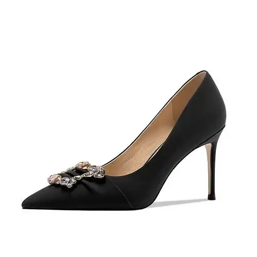 guci b lv品牌轻奢高端女鞋宴会高跟鞋女2022年新款小众设计感真牛皮