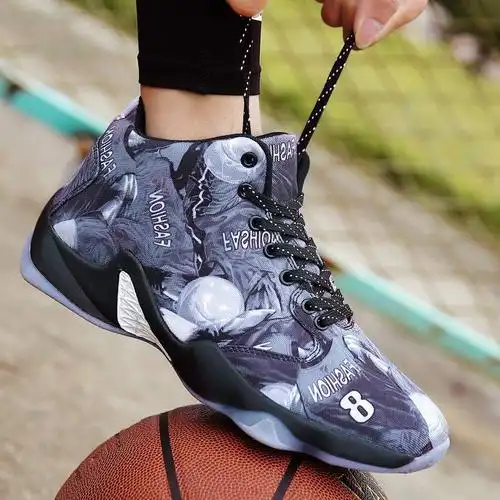 361高档高帮篮球男鞋科比8号潮流春季涂鸦鸳鸯内增高百搭运动休闲