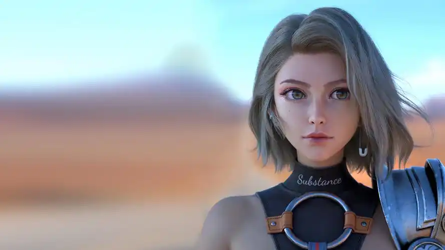 短发3d美女动漫人物脸部特写,精选免费电脑壁纸下载