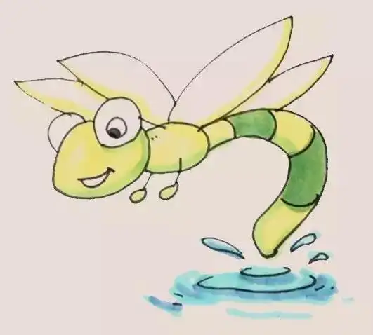 蜻蜓点水简笔画_简笔画图片大全 - 元艺考